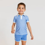 Courtside Kids Sky Blue Retro Super Short With White Piping