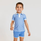 Courtside Kids Sky Blue Retro Super Short With White Piping