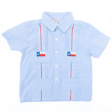 Boots and Bows Smocking Co. Texas Flag Guayabera