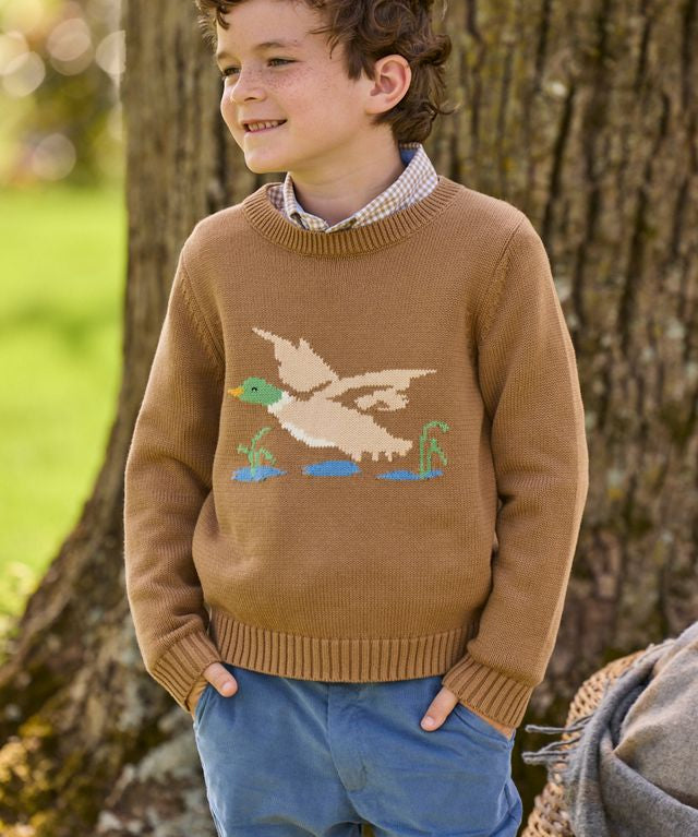 Little English Intarsia Sweater- Flying Mallard