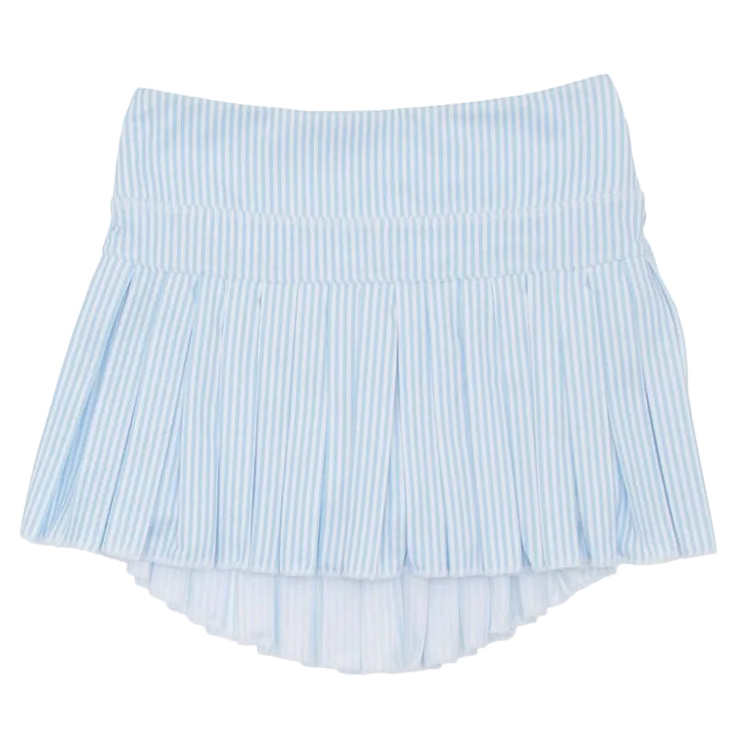 Light Blue Striped Mini Pleat Skort