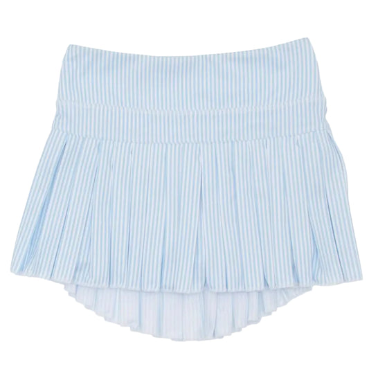 Light Blue Striped Mini Pleat Skort