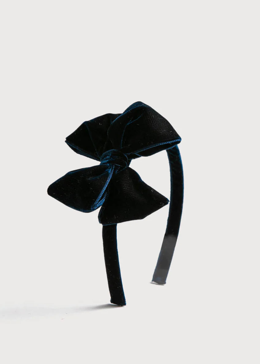 Velvet Hairband in Navy