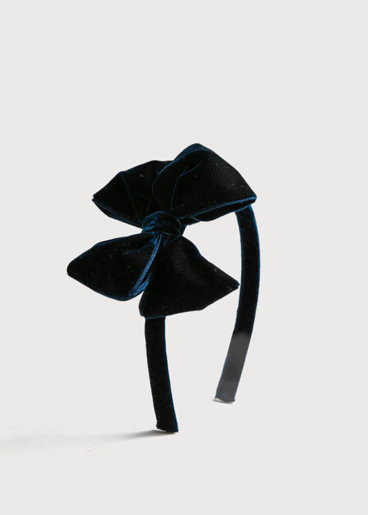 Velvet Hairband in Navy