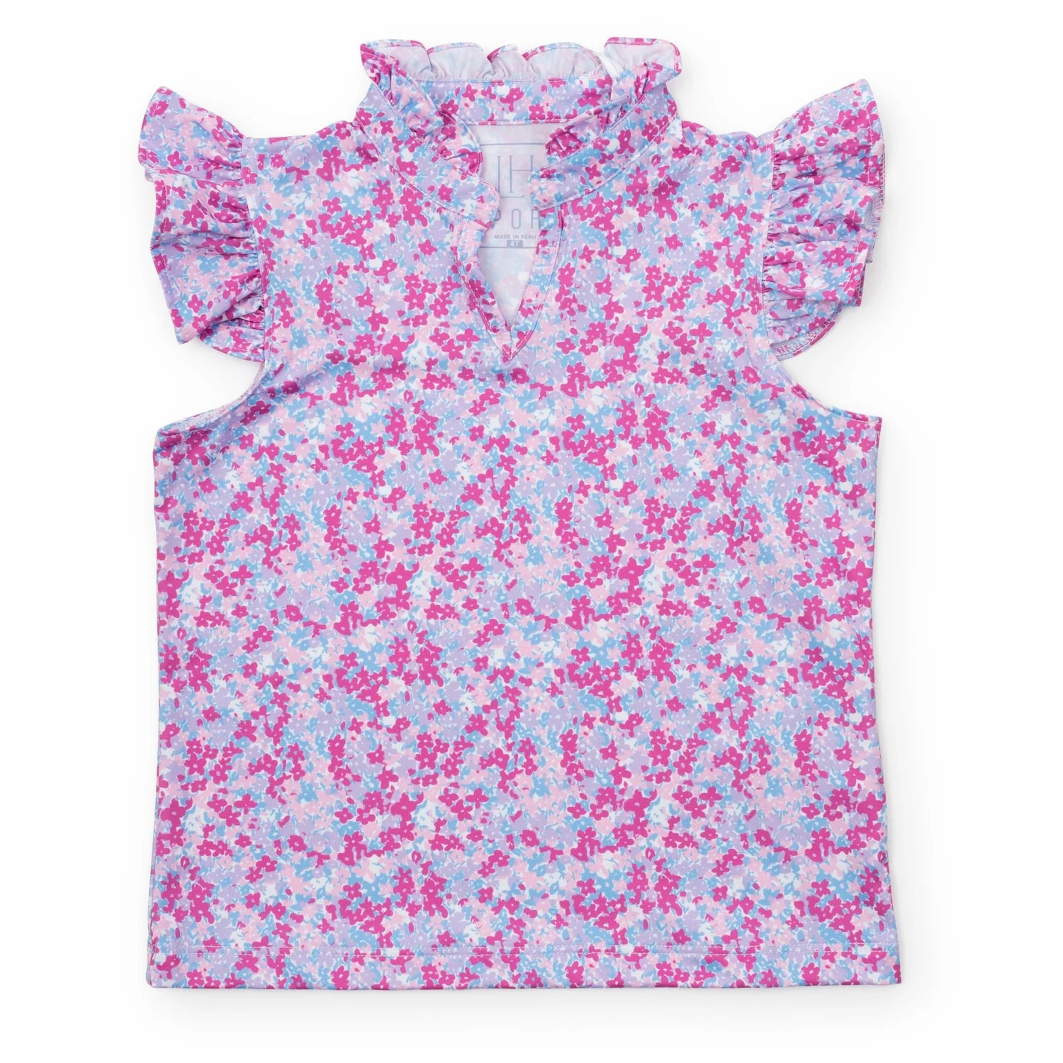 Lila and Hayes Ellie Girls' Sleeveless Performance Top- Preppy Petals