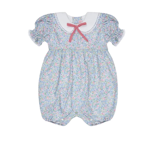 La Coqueta Light Blue Floral Eloisa Baby Girl Romper