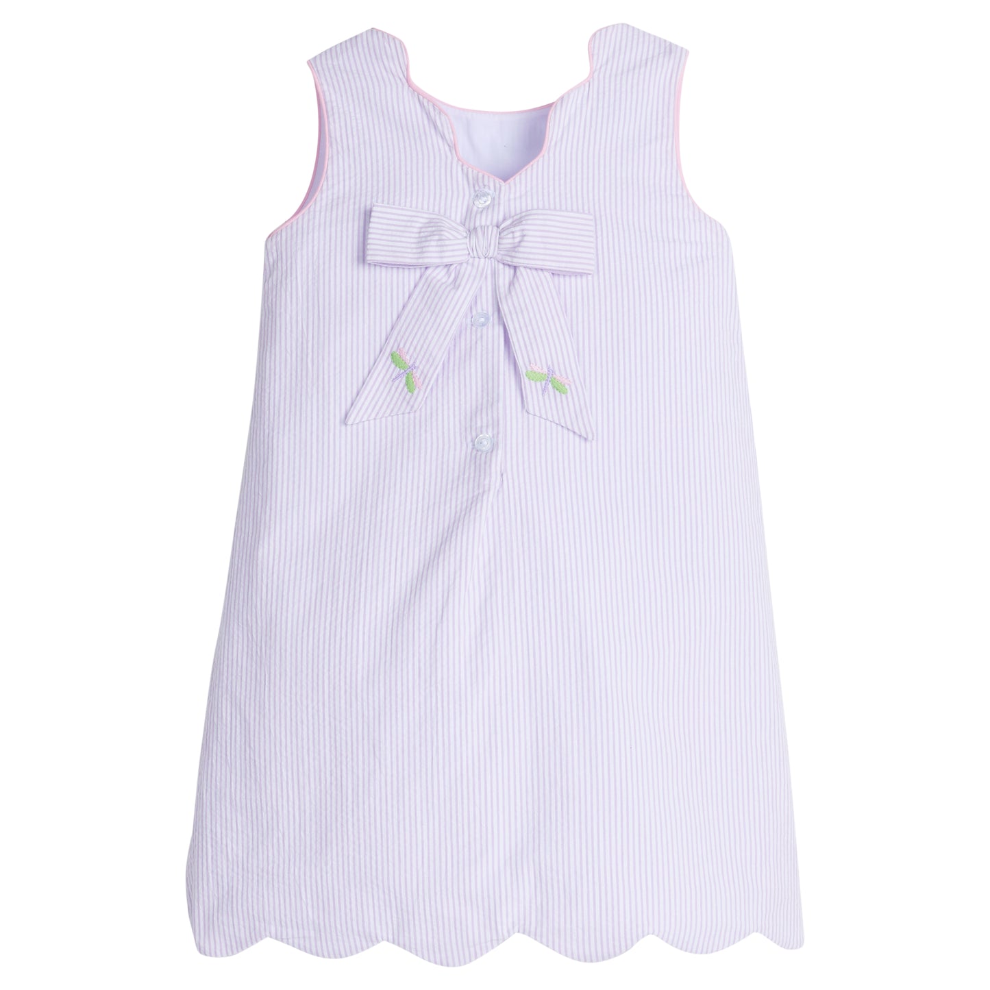 Little English Embroidered Bow Back Dress- Dragonfly