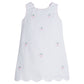 Little English Embroidered Bow Back Dress- Tennis