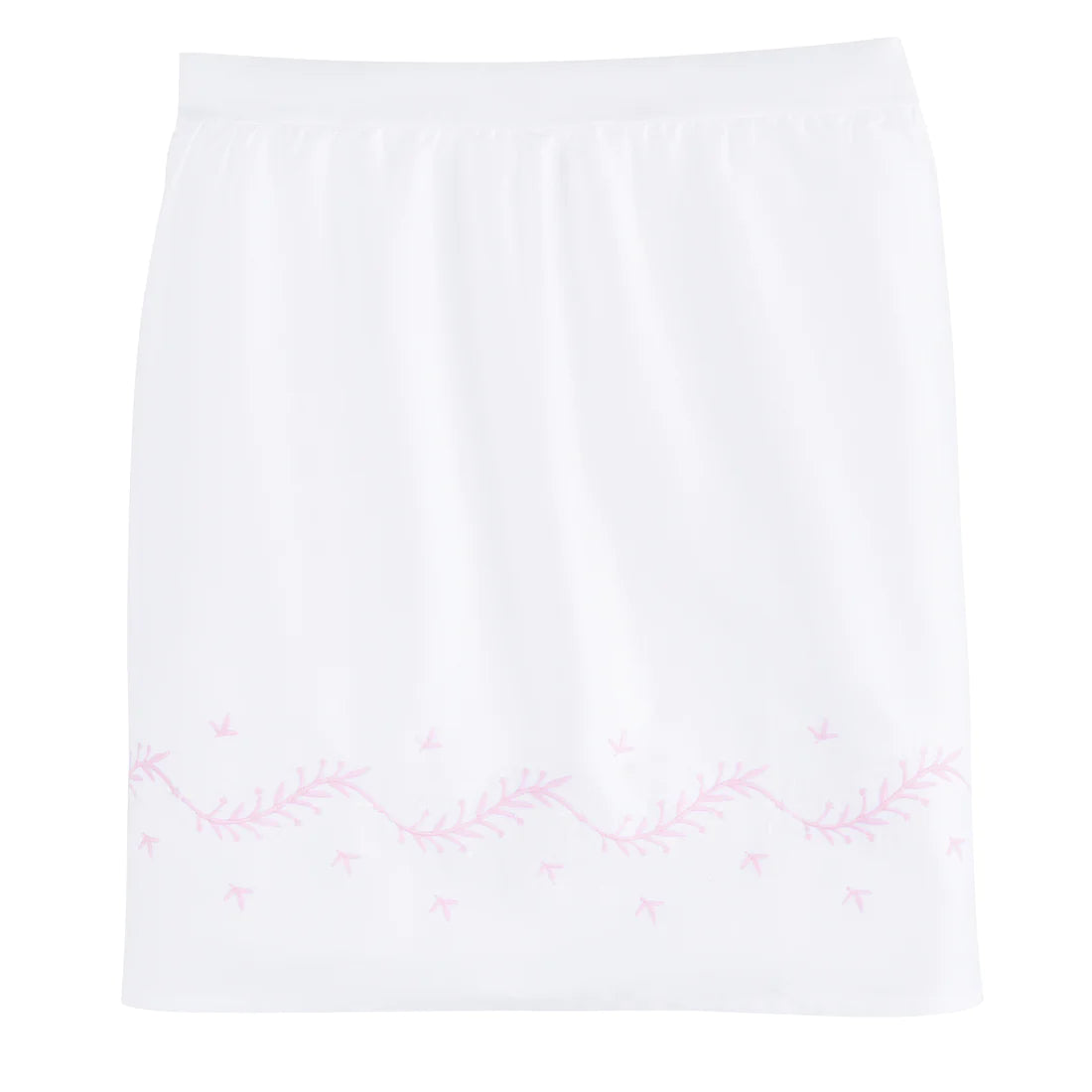 Little English Embroidered Crib Skirt- Blush