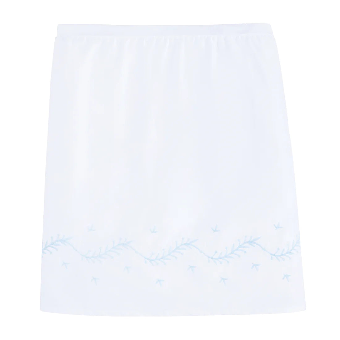 Little English Embroidered Crib Skirt- Sky