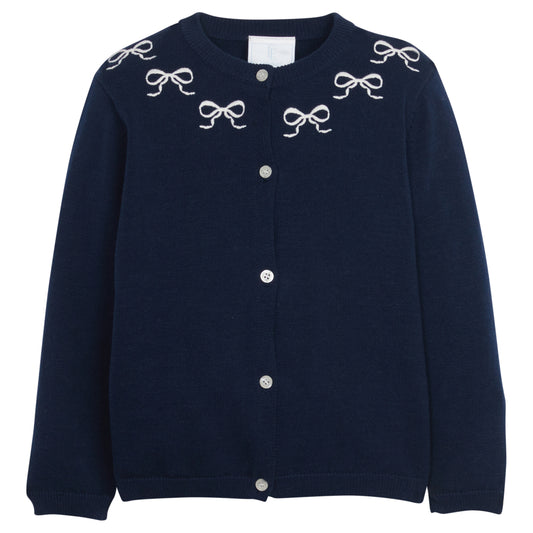 Little English Essential Cardigan - Navy Bows