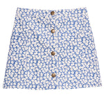 Bisby Emily Skirt- French Blue Floral Corduroy
