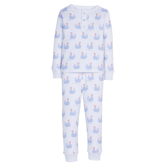 Little English Printed Jammies - Blue Whales