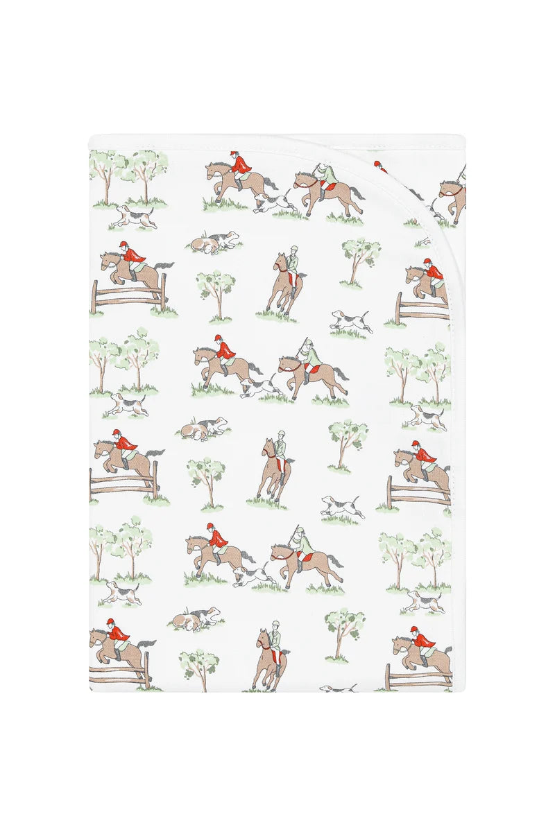 Nellapima Equestrian Chase Receiving Blanket