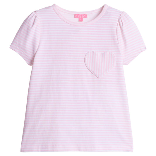 BISBY Essential Tee- Pink Stripe