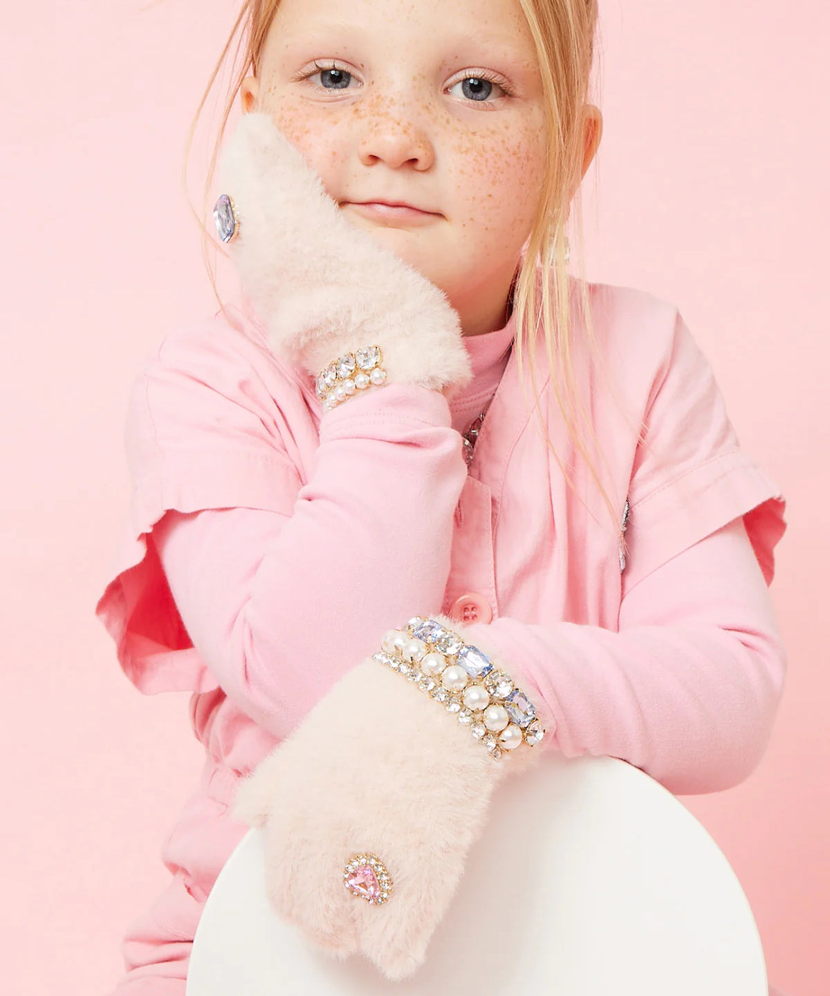 Cotton Candy Jeweled Gloves
