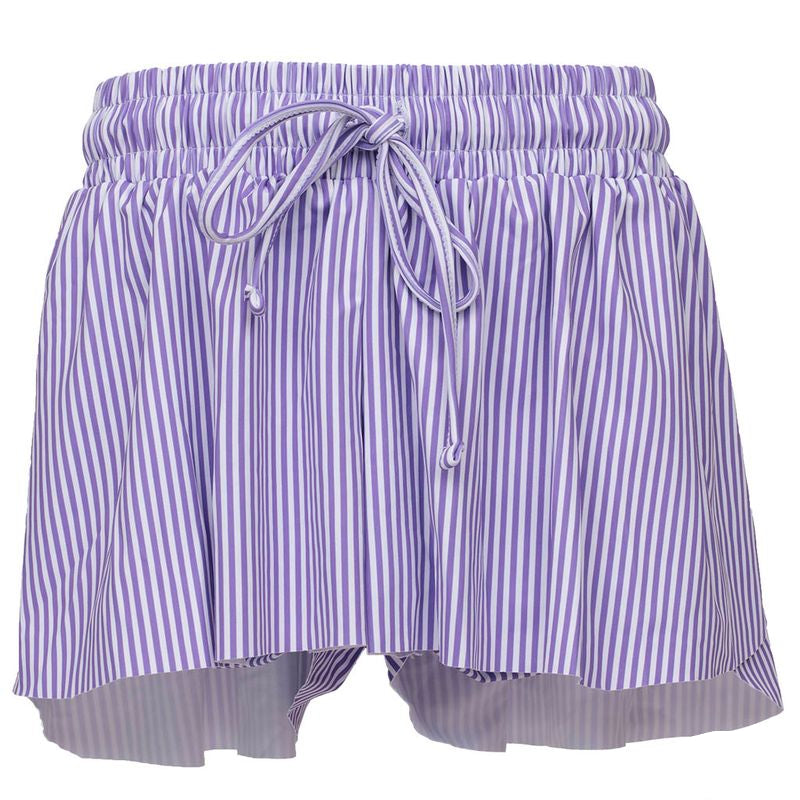 Azarhia Butterfly Purple Stripes Flowy Shorts
