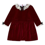 La Coqueta Burgundy Eva Velvet Dress