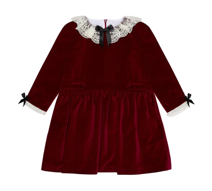 La Coqueta Burgundy Eva Velvet Dress