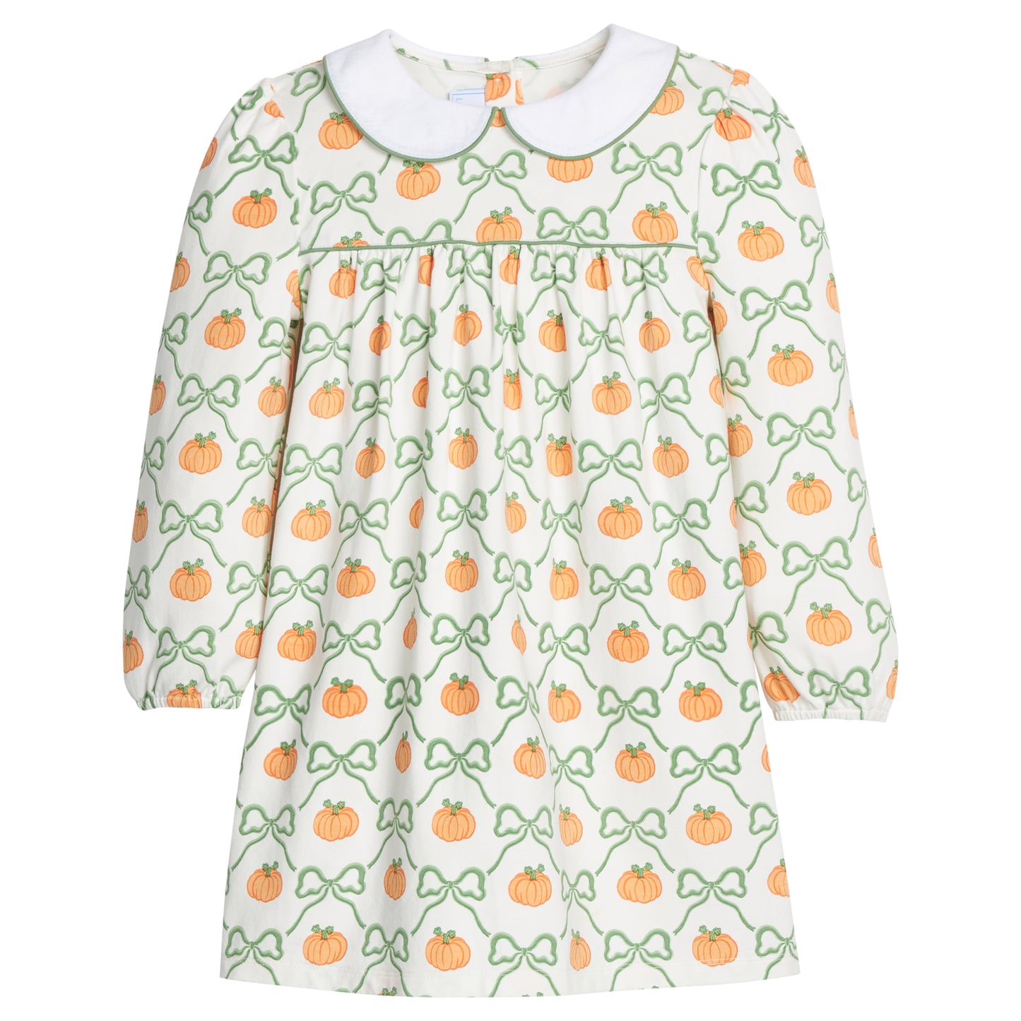Little English Evelyn Dress - Pumpkin Trellis 