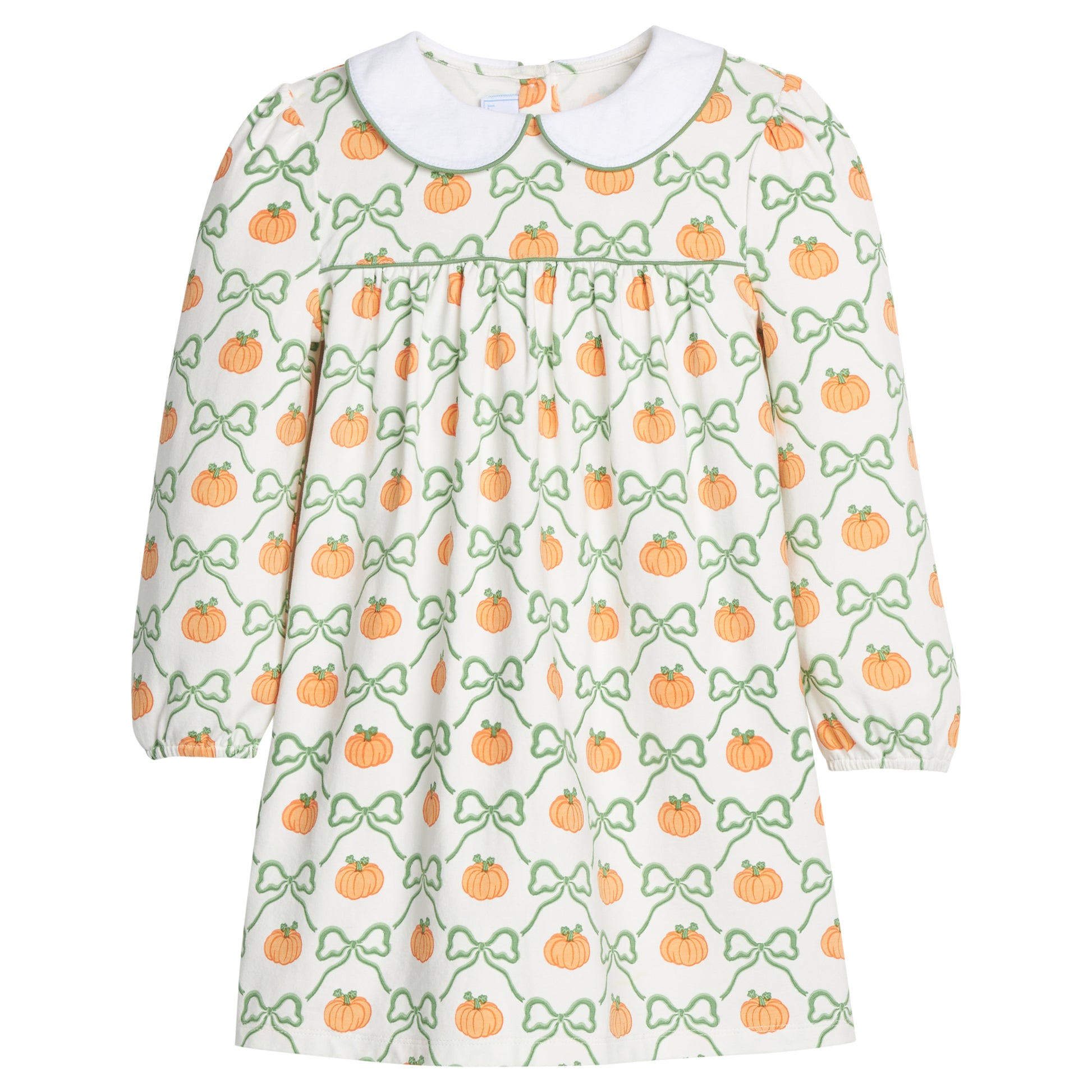 Little English Evelyn Dress - Pumpkin Trellis 