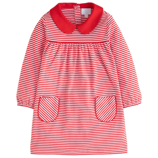Little English Evelyn Dress - Red Stripe