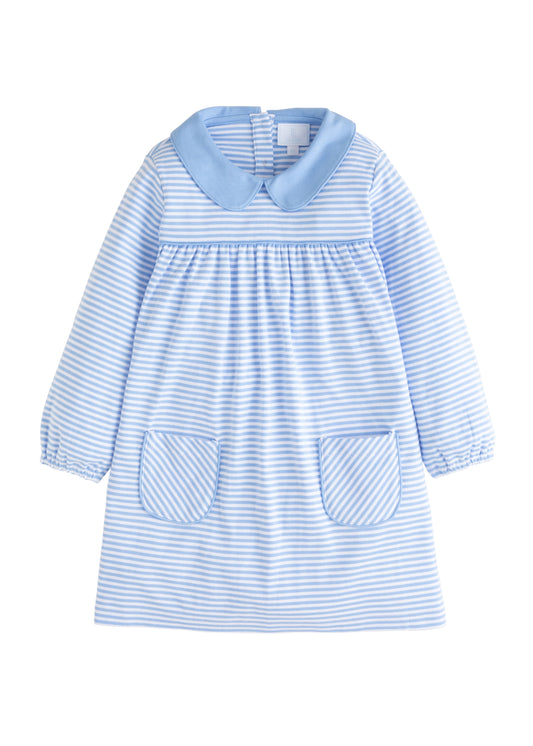 Little English Evelyn Dress - Light Blue Stripe