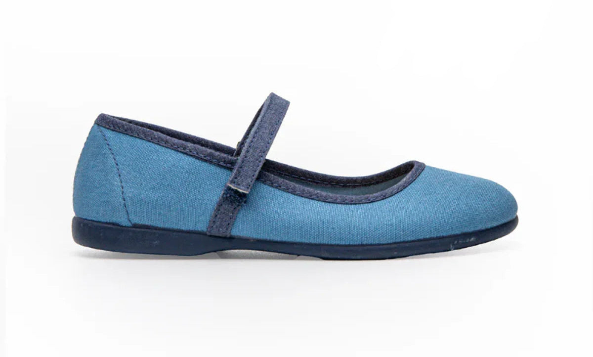 Children Chic Evelyn Blue Canvas Mary Janes