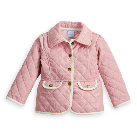 Bella Bliss Quilted Peplum Coat- Pink