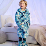 Hatley Dino Silhouette Fuzzy Fleece Robe 