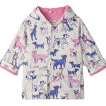 Hatley Pink Little Pups Snap Rain Coat