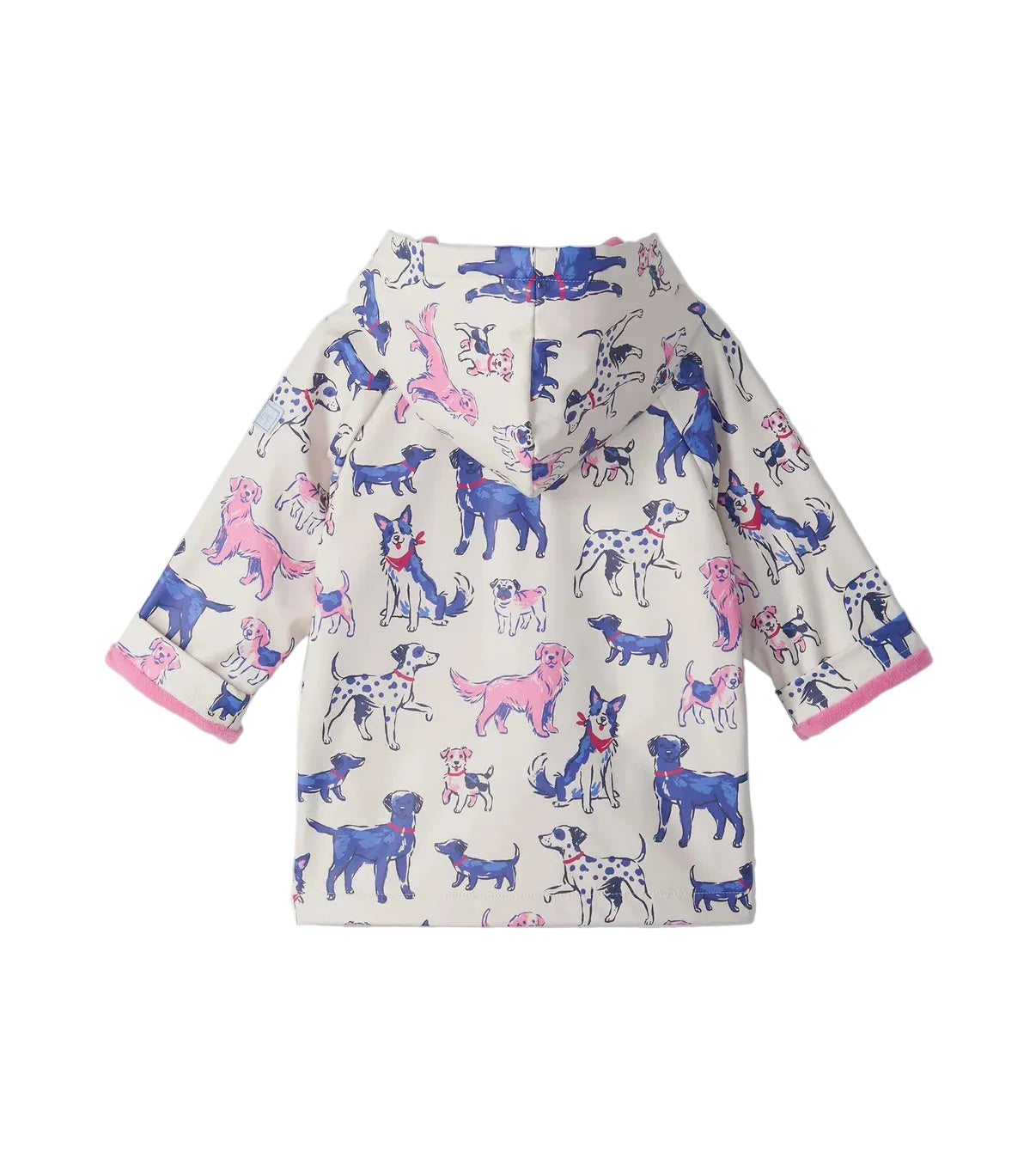 Hatley Pink Little Pups Snap Rain Coat