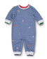 Florence Eiseman Stripe Knit Longall With Embroidered Sport Balls 