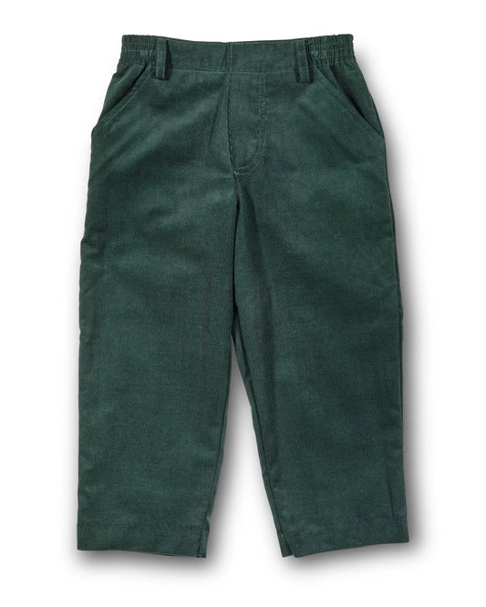 Green Corduroy Fake Fly Pants