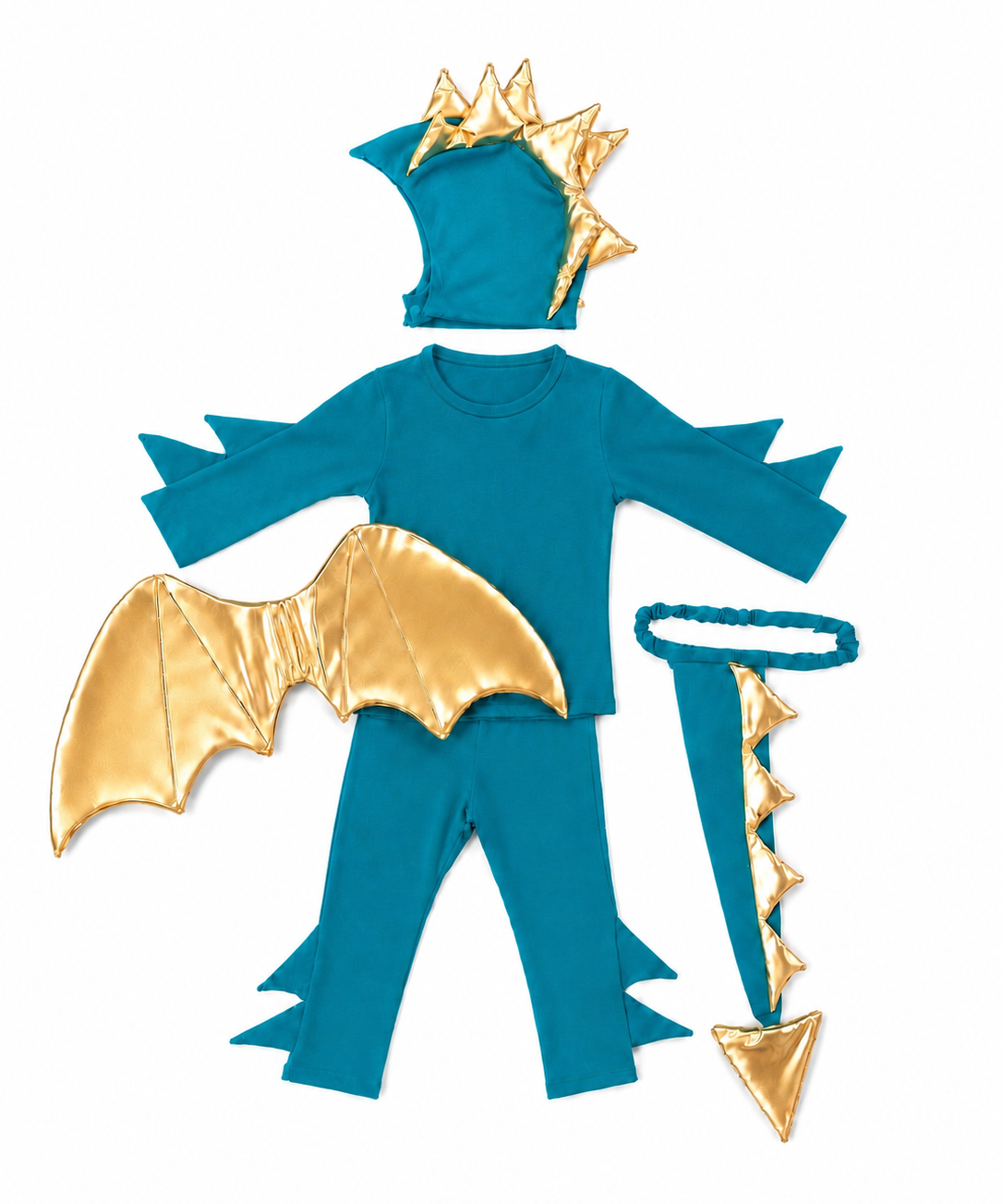 Band of the Wild Jade Blue and Gold Dragon Costume