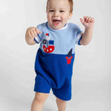 Knit Shortall With Pirate Ship and Crab