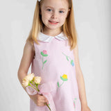 Florence Eiseman Stripe Pique Dress With Tulips