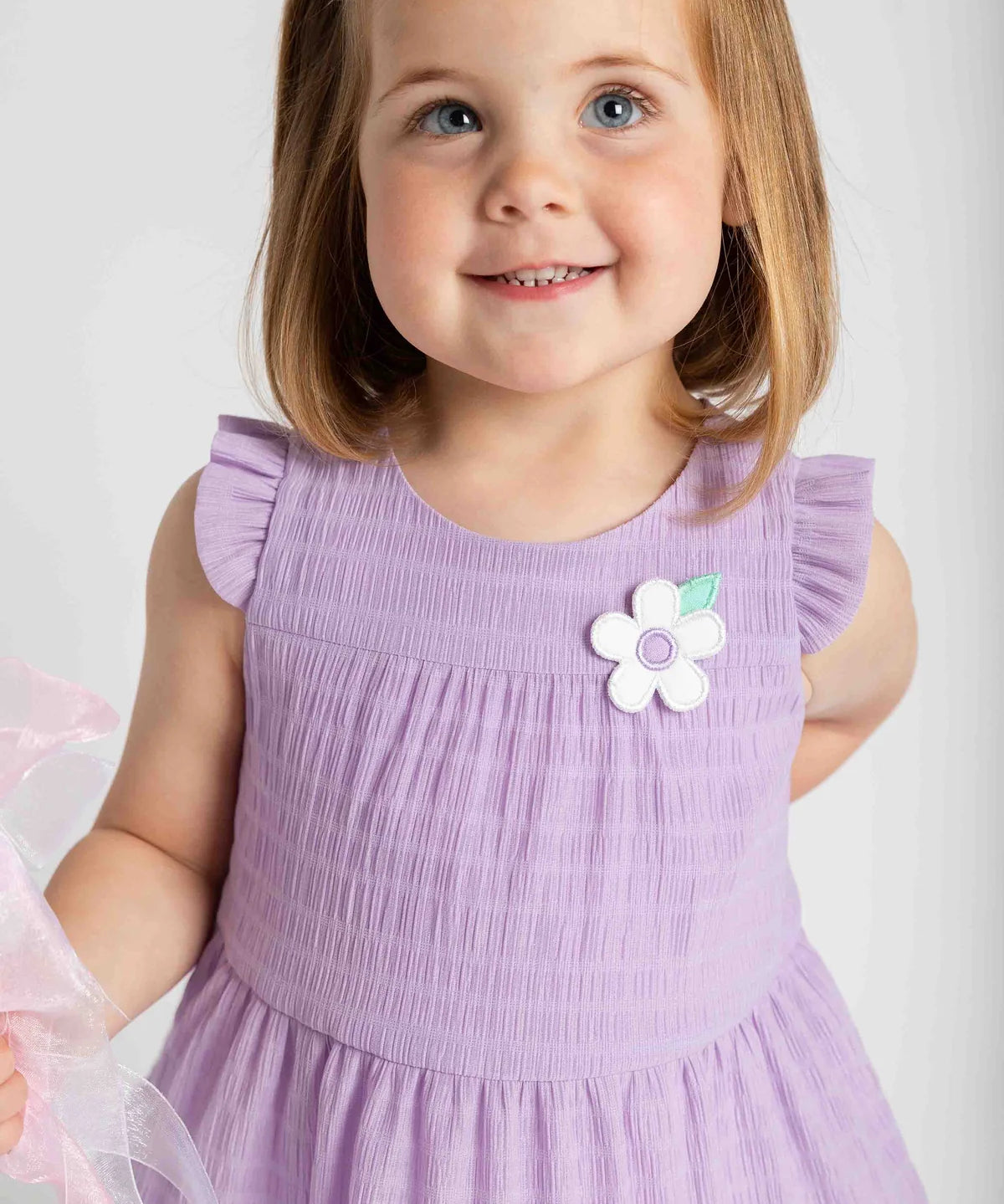 Crinkle Lawn Dress With Flower