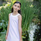 Stripe Pique Dress With Side Buttons