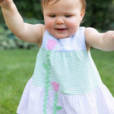 Seersucker Romper With Tulips