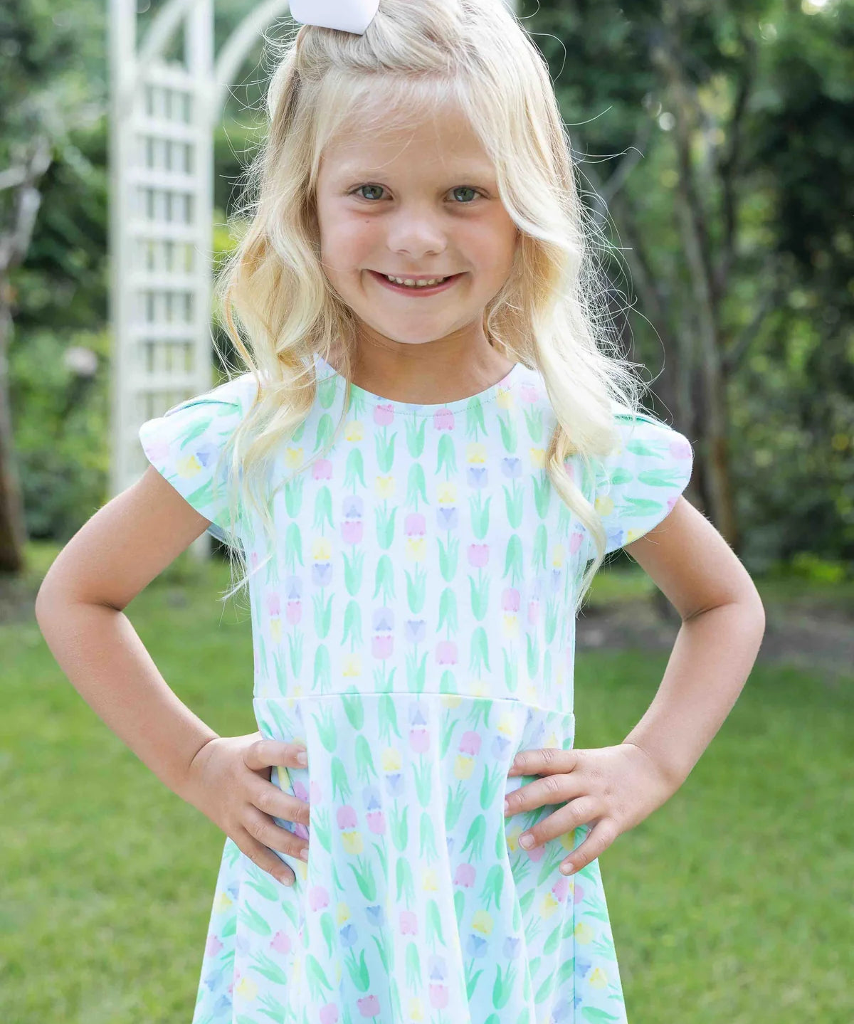 Printed Knit Tulip Twirl Dress