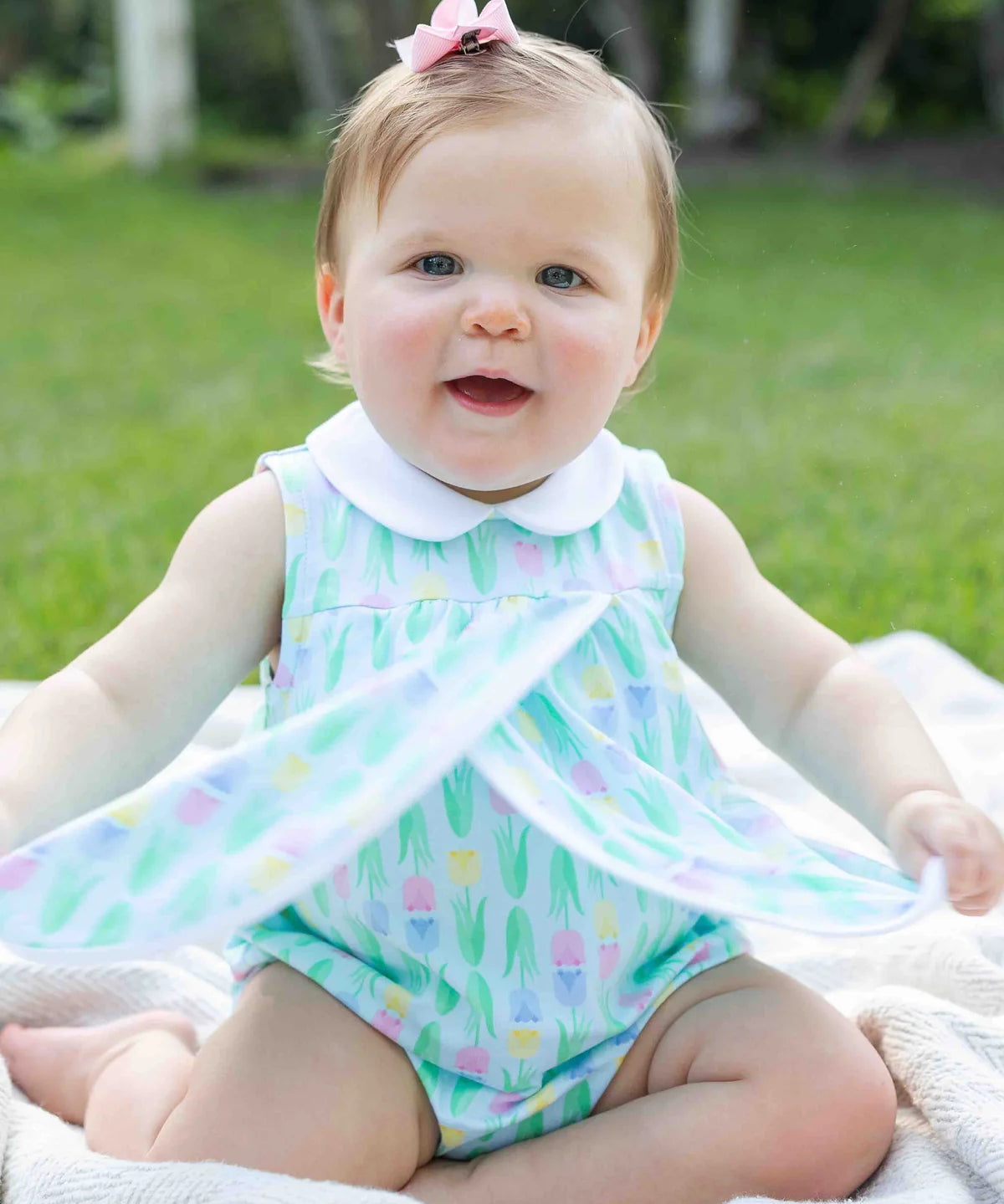 Printed Knit Tulip Romper