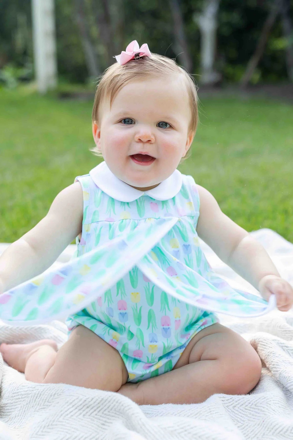 Printed Knit Tulip Romper