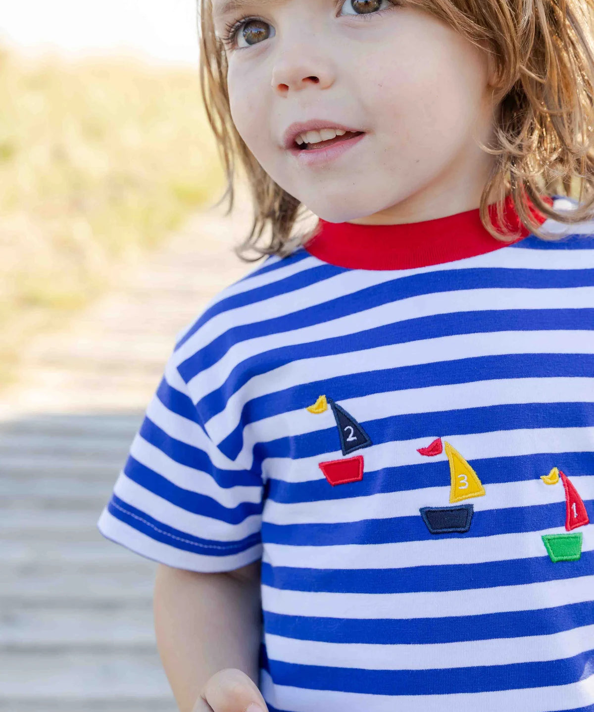 Florence Eiseman Knit Short Set With Sailboats