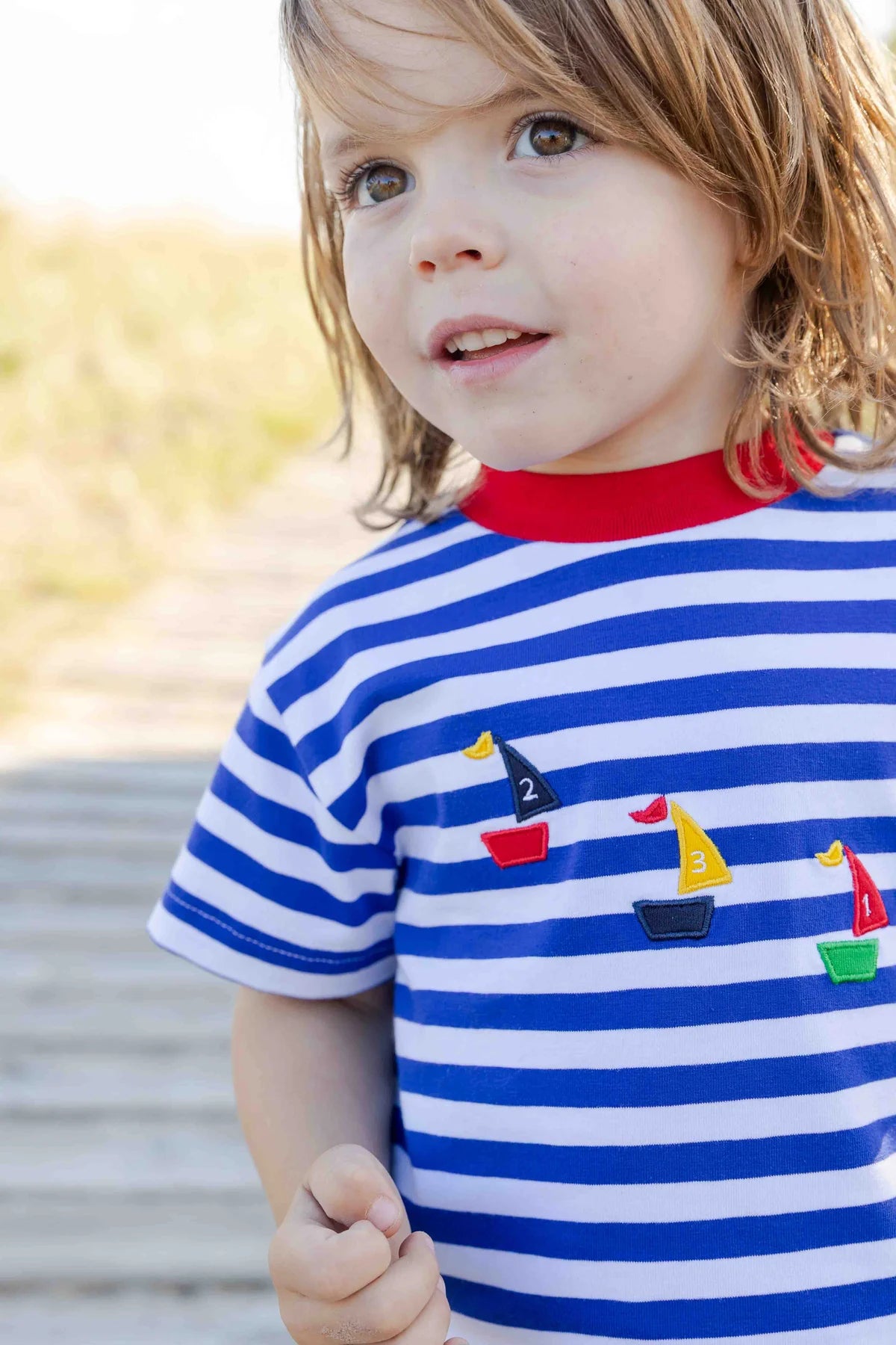 Florence Eiseman Knit Short Set With Sailboats