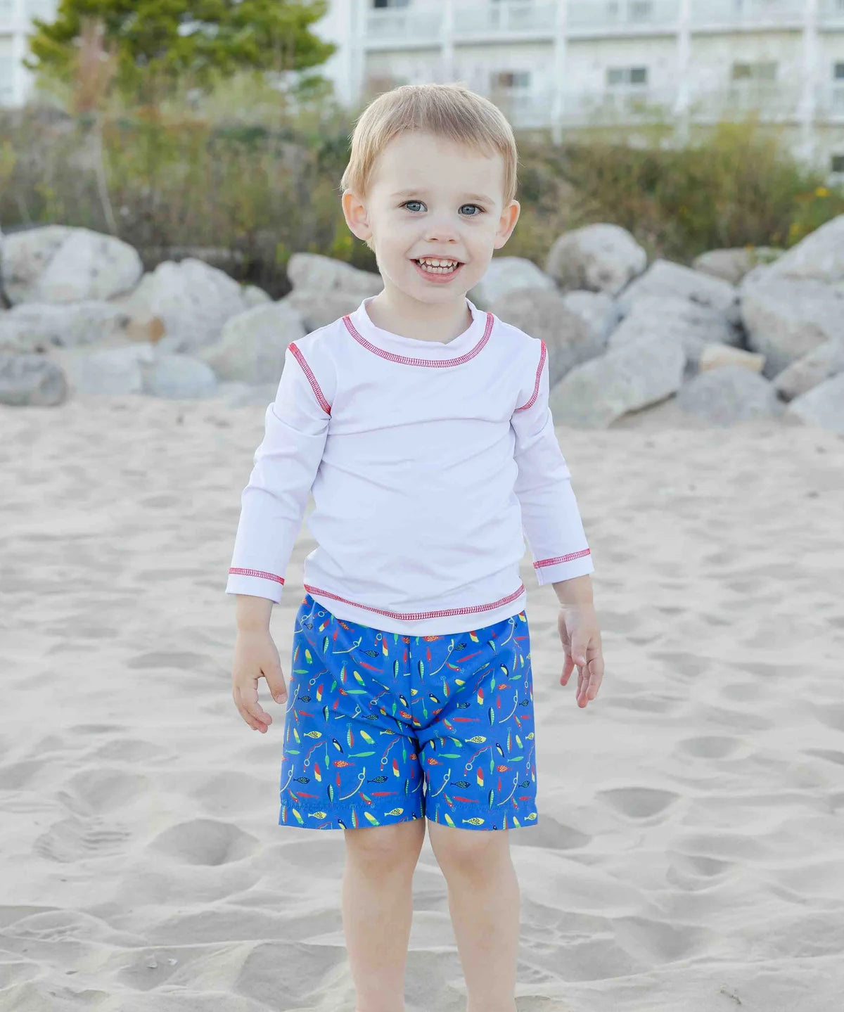 Fishing Lure Print Swim Trunk