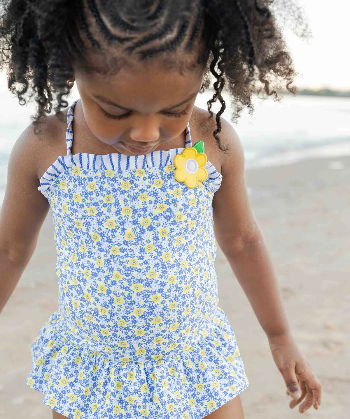 Floral Skirted Swimsuit With Flower