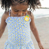 Floral Skirted Swimsuit With Flower