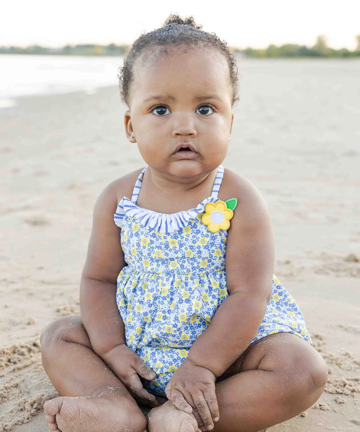Floral Bubble Swimsuit With Flower