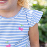 Knit Short Set With Embroidered Heart Cherries